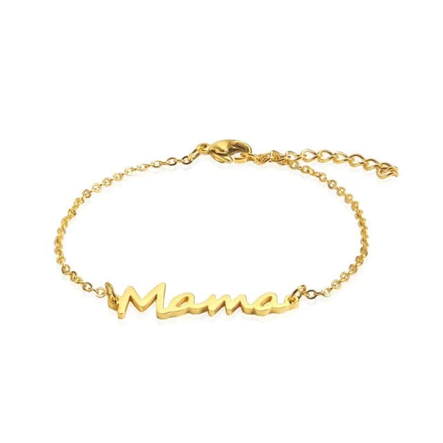 MOMMY - Pulsera mamá, acero inoxidable Bañado en Oro 18K