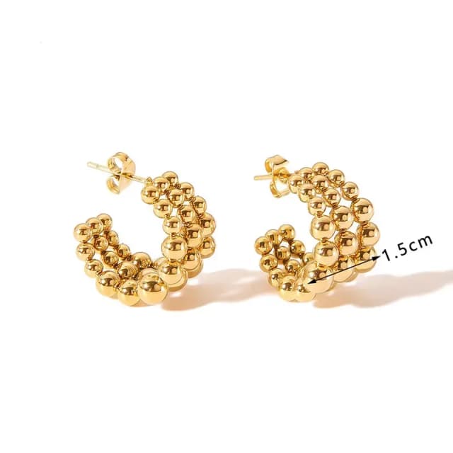 ONA - Argollas de Acero Inoxidable bañado en Oro