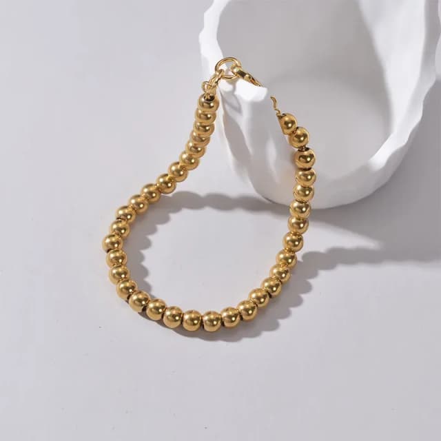 Reina - Pulsera de Acero Inoxidable Bañado en Oro 18K